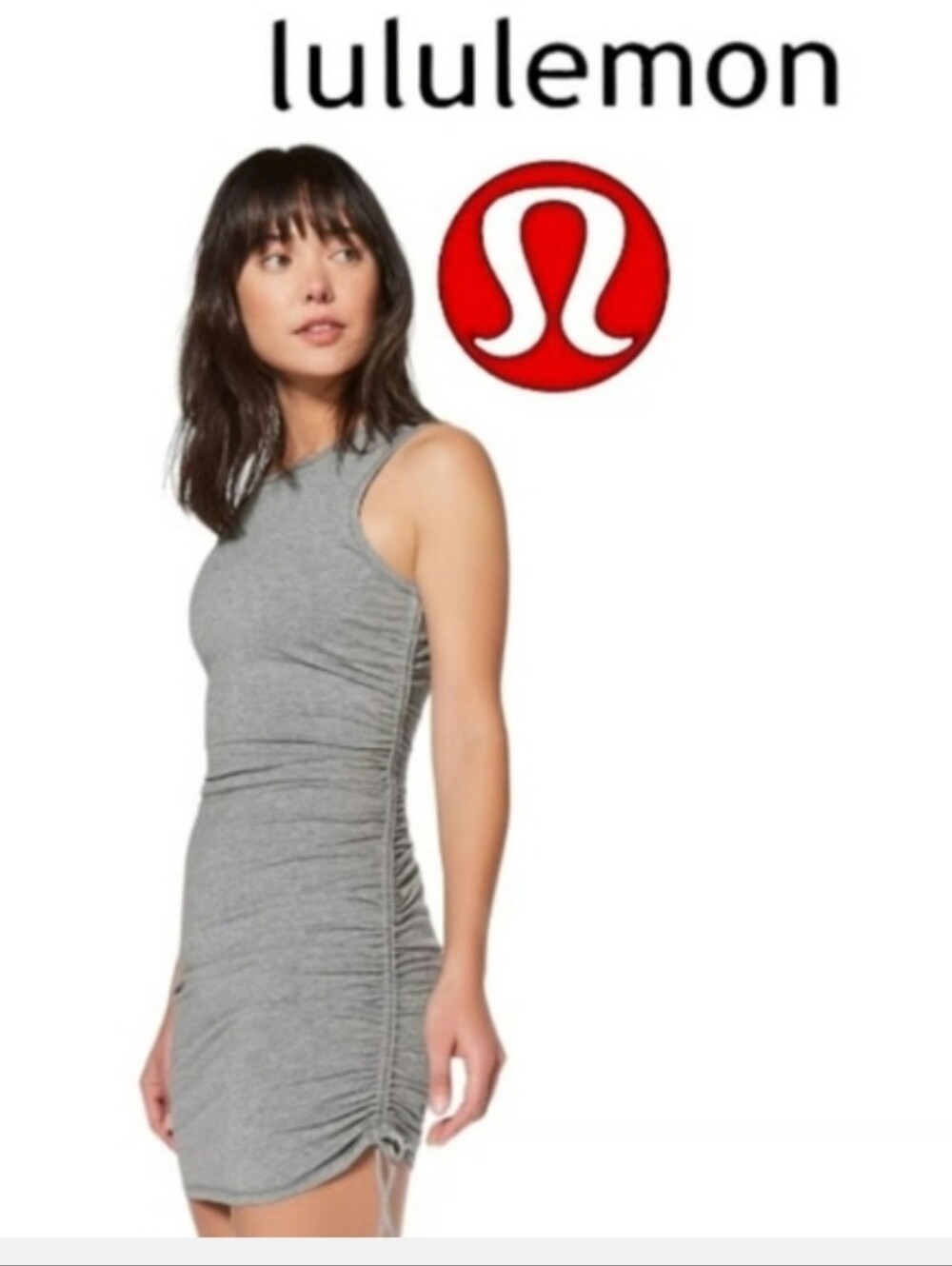 Lululemon Cinch It Heathered Gray Sleeveless Dress
